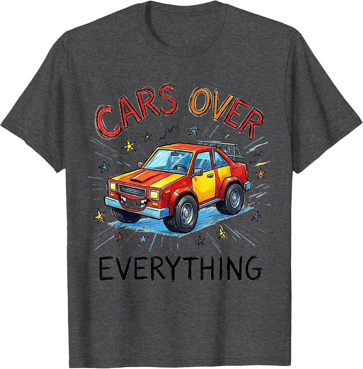 Men's Cars Over Everything Automotive Enthusiast Design T-Shirt - Dark Heather Grey