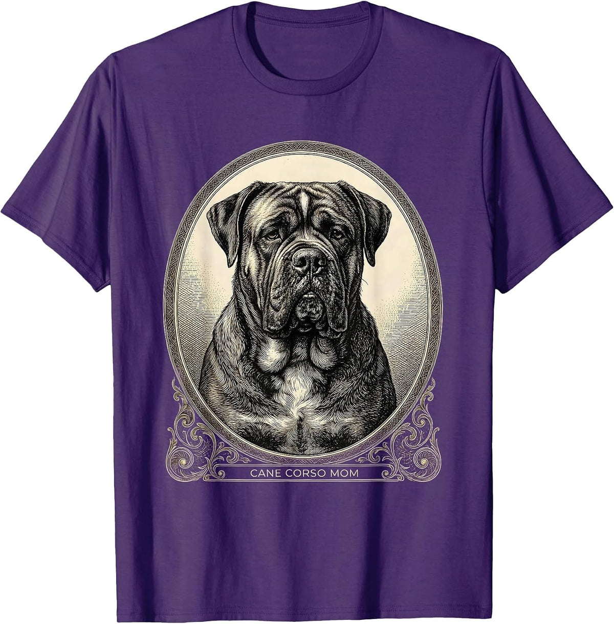 Men's Cane Corso Mom Sentimental Dog Owner Pride Crosshatch T-Shirt - Purple