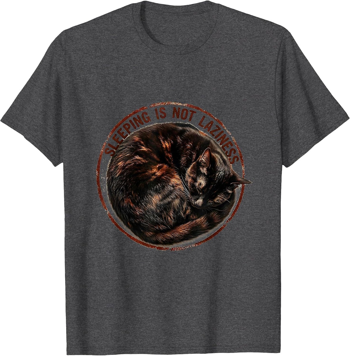 Men's Sleeping Is Not Laziness Rest Advocate Design T-Shirt - Dark Heather Grey