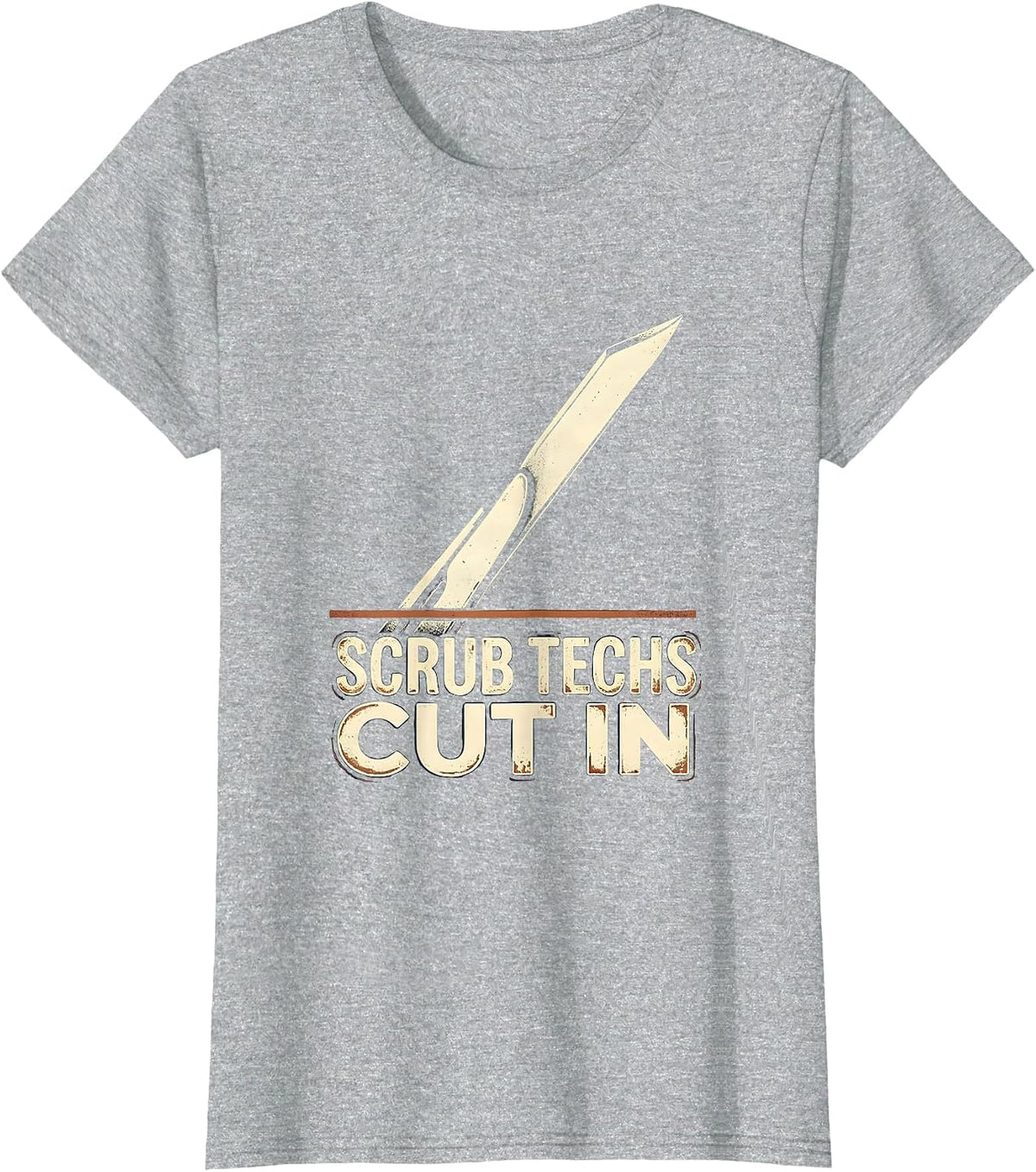 Scrub Techs Cut In Vintage Surgical Tech Humor T-Shirt - Heather Grey