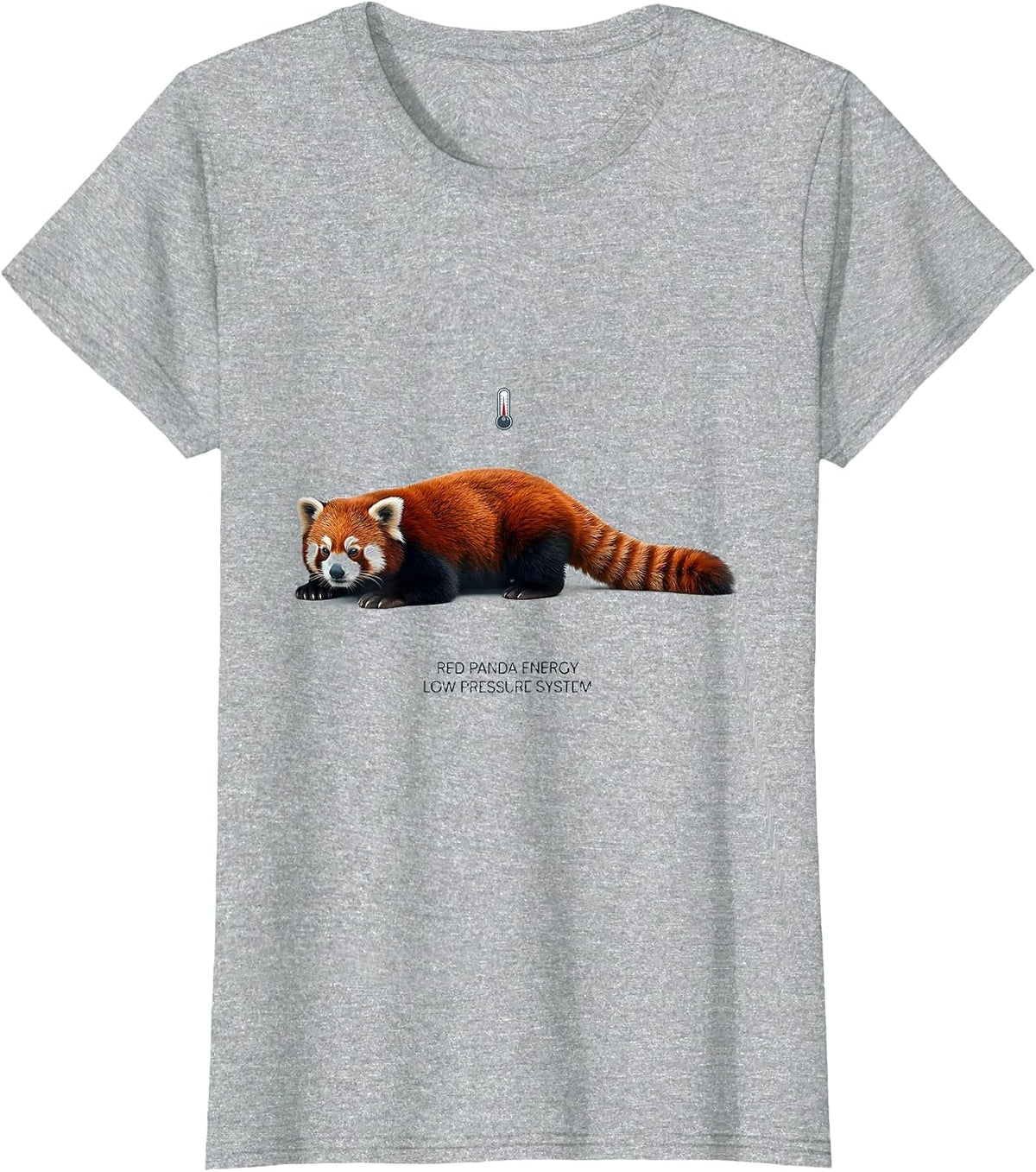 Women's Red Panda Energy Low Pressure System Funny Animal Lover T-Shirt - Heather Grey