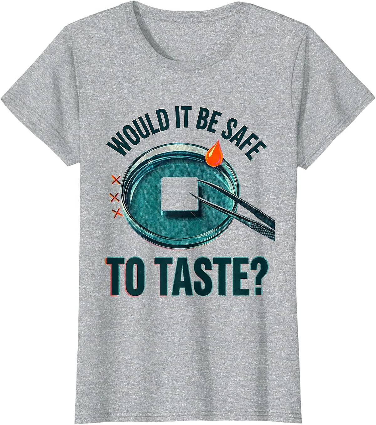 Would It Be Safe To Taste Funny Chemistry Teacher Science T-Shirt - Heather Grey