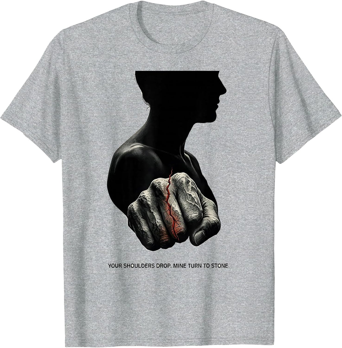 Men's Your Shoulders Drop. Mine Turn To Stone. Massage Therapist T-Shirt - Heather Grey
