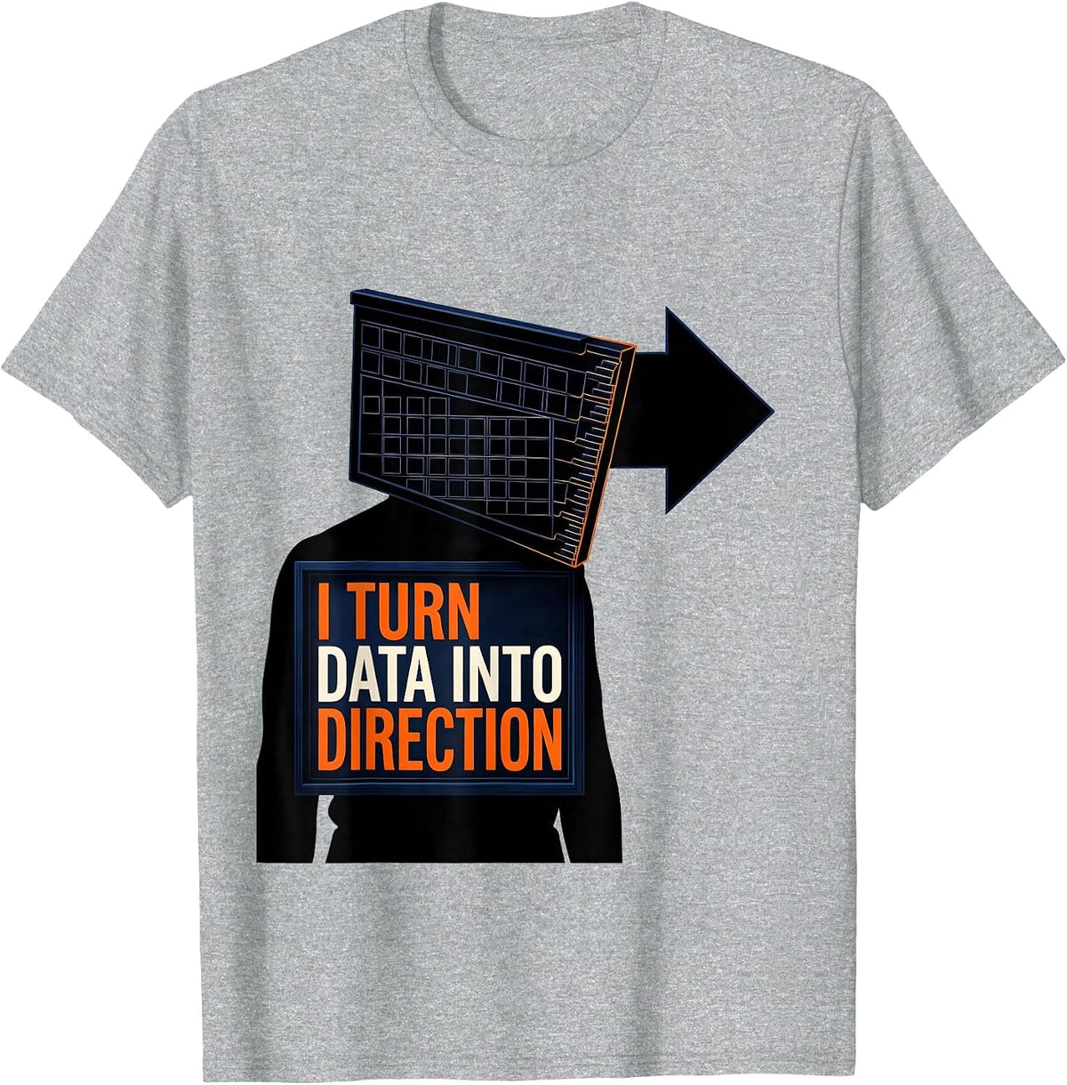 Men's I Turn Data Into Direction Editorial Conceptual Special T-Shirt - Heather Grey