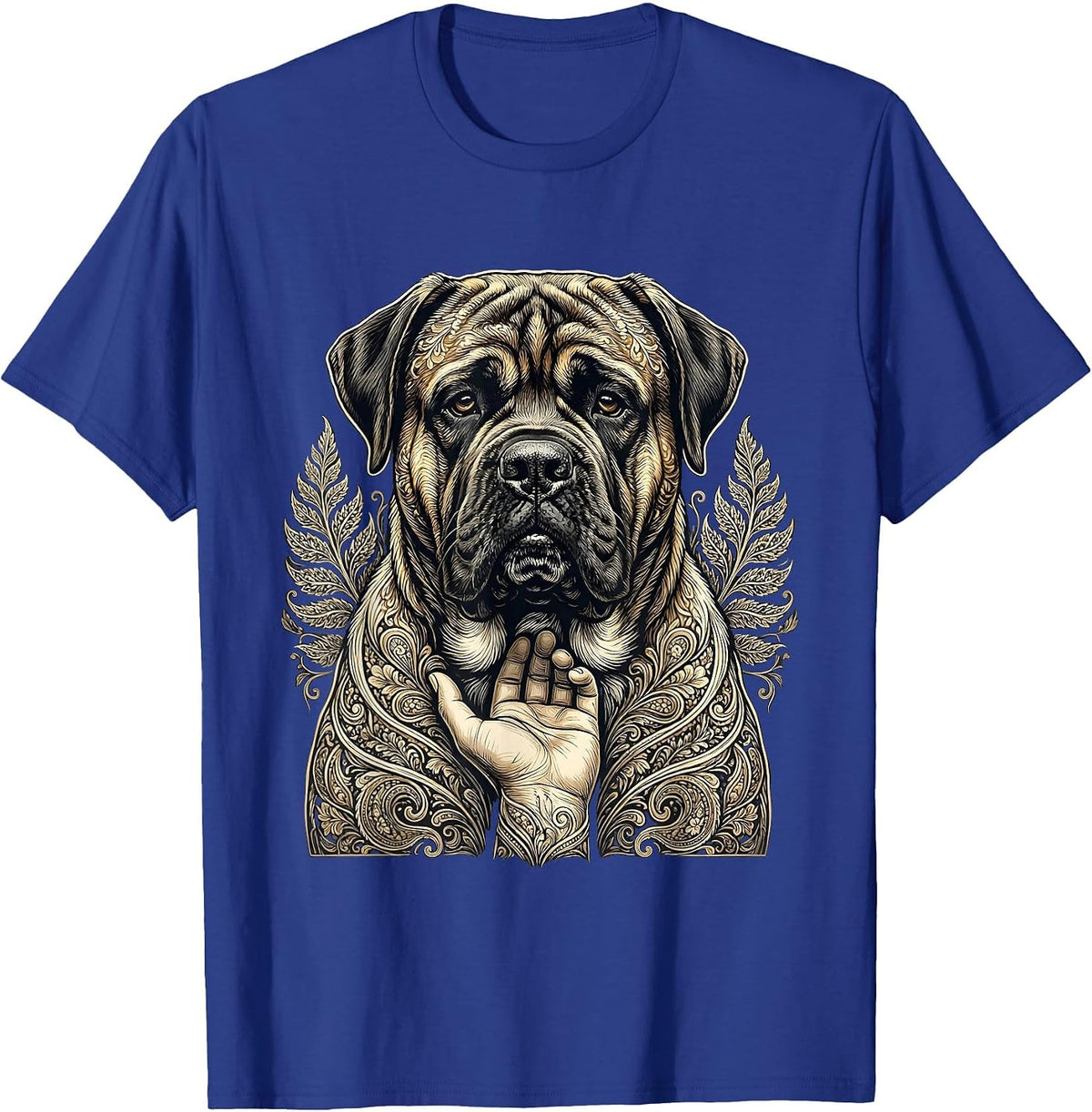 Men's Cane Corso Monochrome Ornamental Dog Lover Gift T-Shirt - Royal Blue