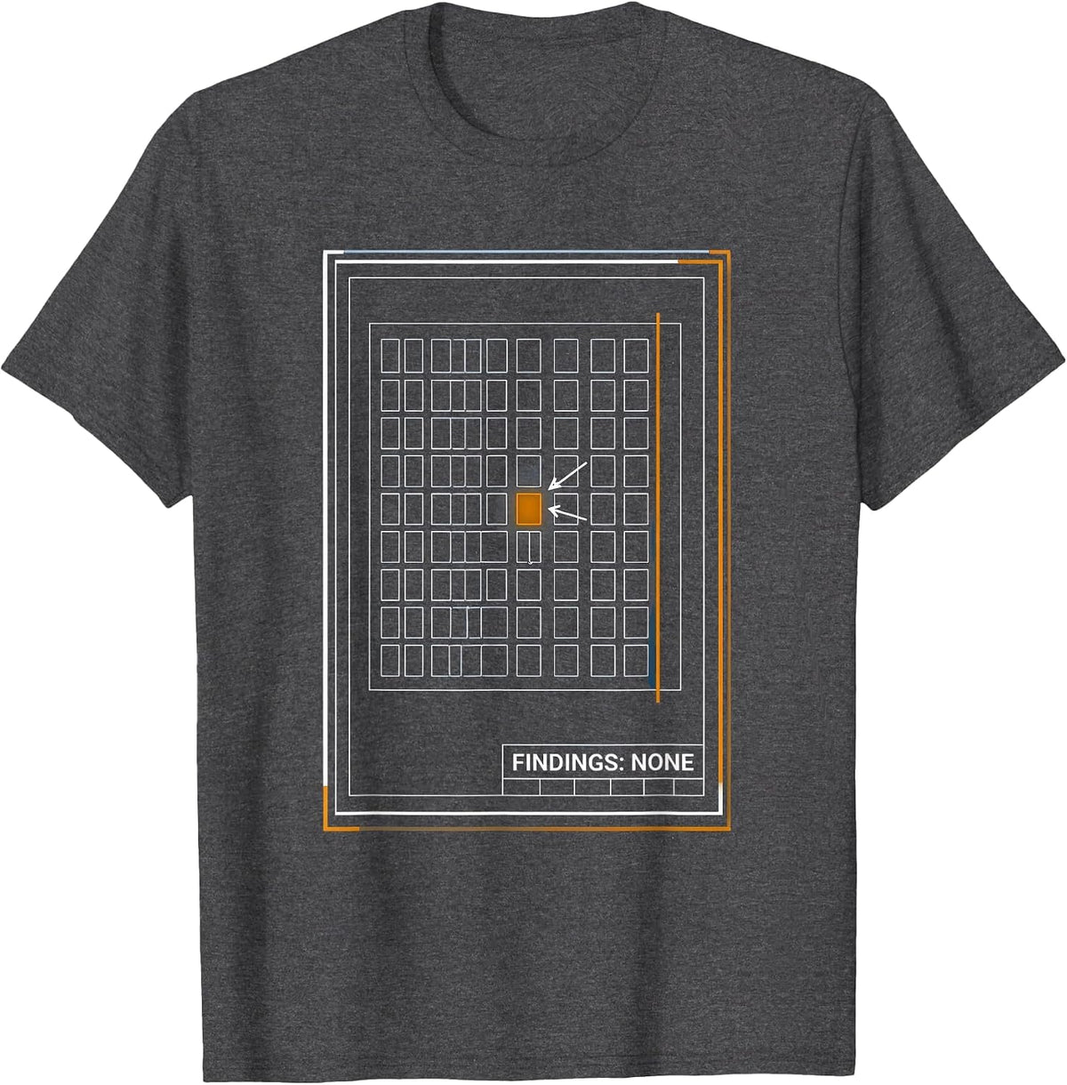 Findings: None Technical Blueprint Accountant Office Humor T-Shirt - Dark Heather Grey
