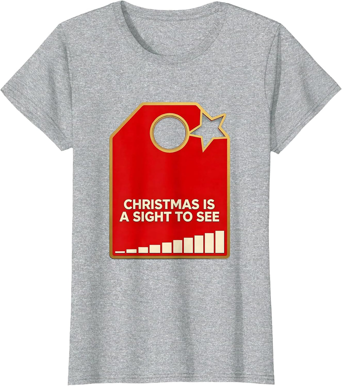 Christmas Is A Sight To See Funny Optometrist Eye-Care T-Shirt - Heather Grey