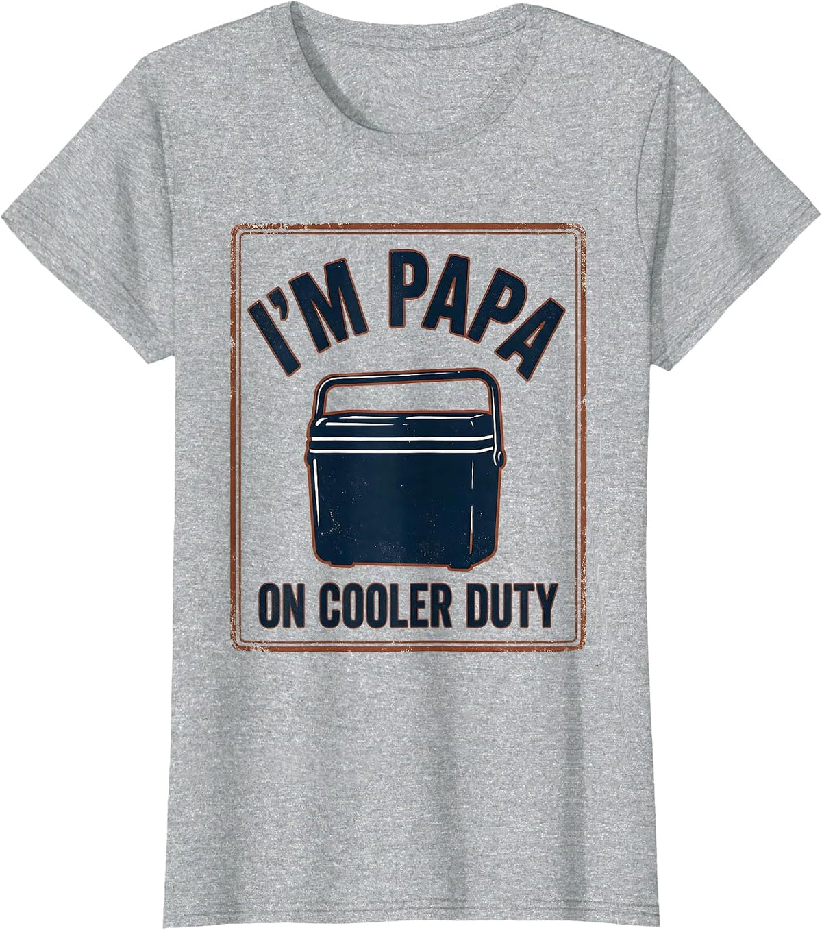 Women's I'm Papa On Cooler Duty Vintage Funny Grandpa Gift T-Shirt - Heather Grey
