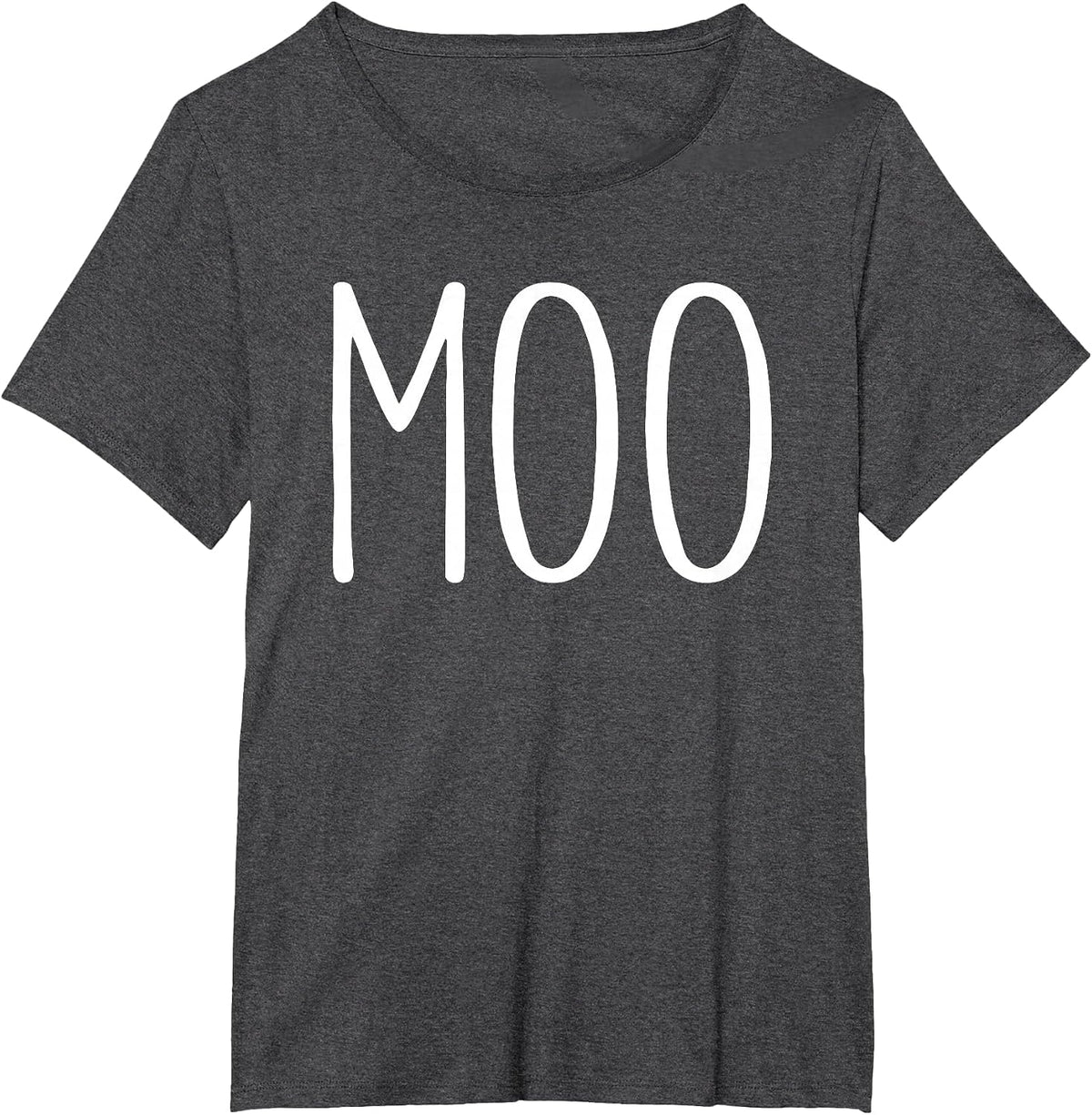 Moo Shirt Funny Adult Men Women Cow Goes Moo Costume T-Shirt - Dark Heather Grey