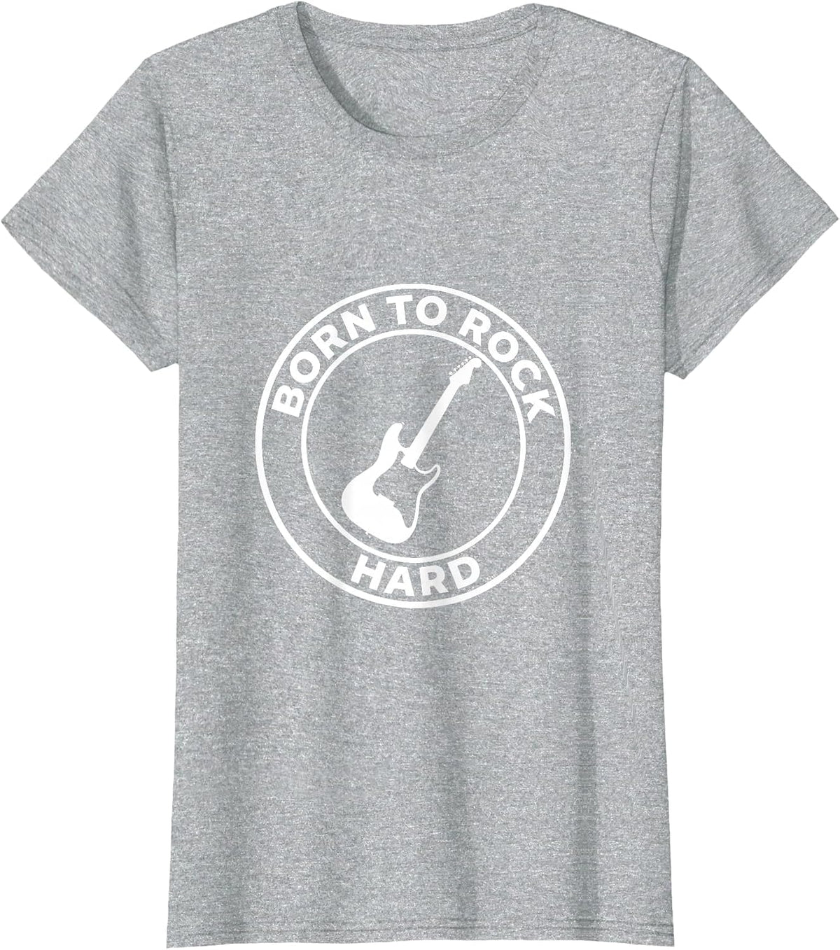 Born to Rock Hard Band Graphic Design T-Shirt - Heather Grey