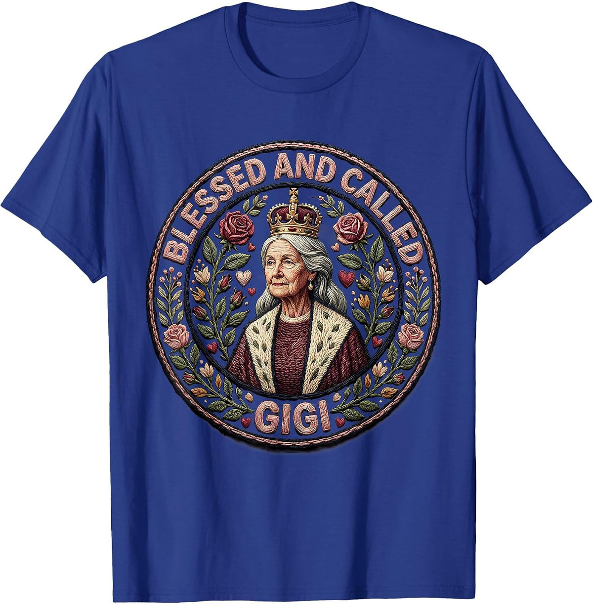 Men's Blessed and Called Gigi Grandmother Design T-Shirt - Royal Blue