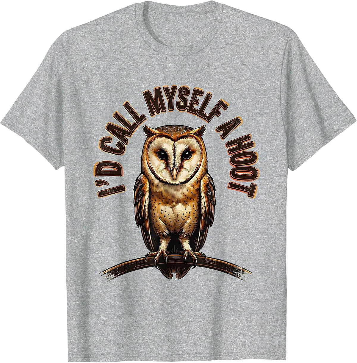 Men's I'd Call Myself A Hoot Vintage Owl Bird Lover Funny T-Shirt - Heather Grey
