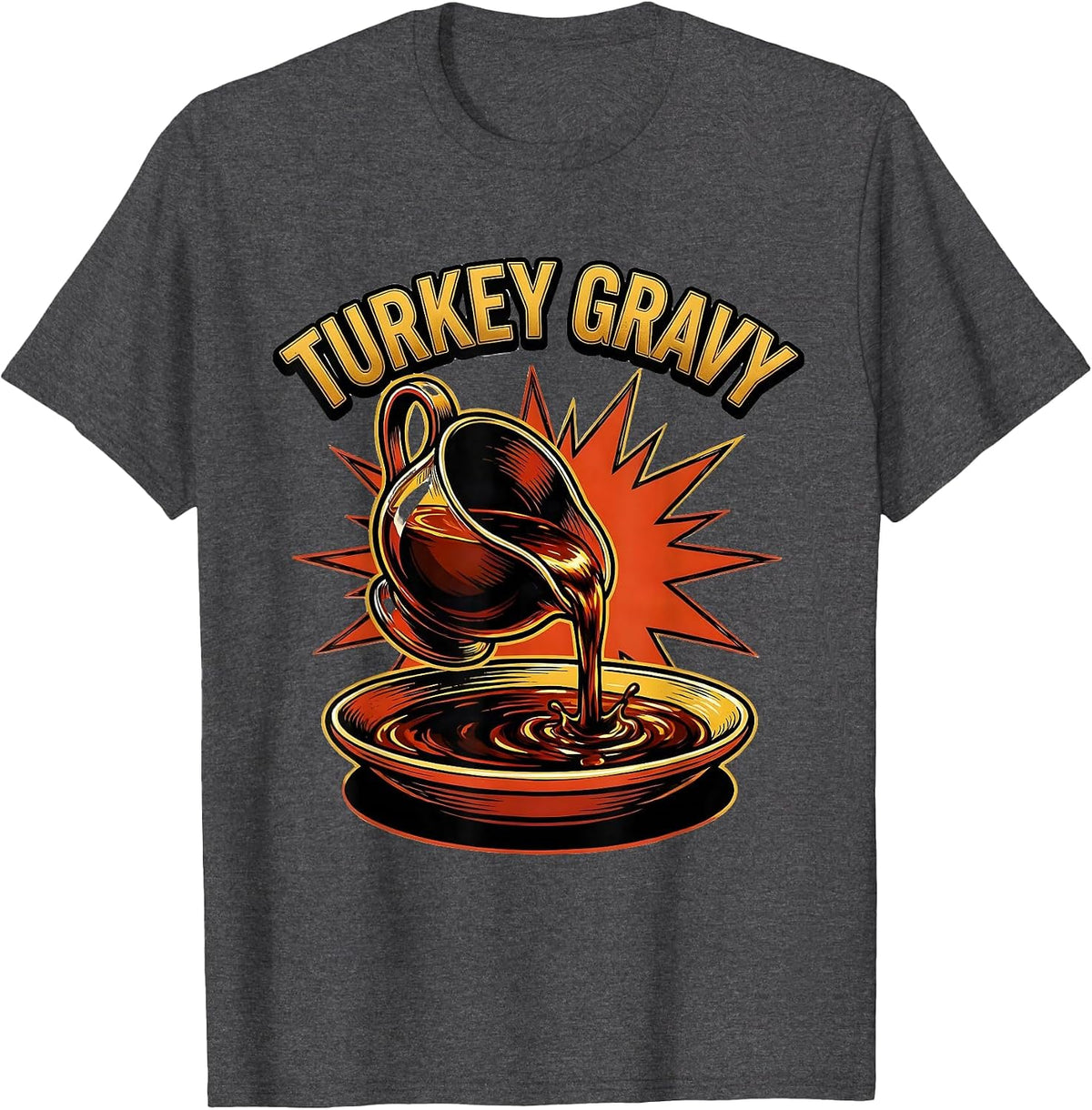 Men's Turkey Gravy Bootleg 90's Rap Rock Vintage Funny T-Shirt - Dark Heather Grey