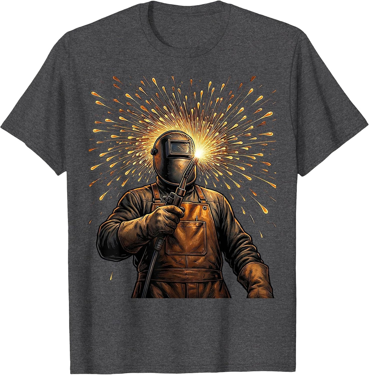 Welder Halo of Sparks Graphic Tee T-Shirt - Dark Heather Grey