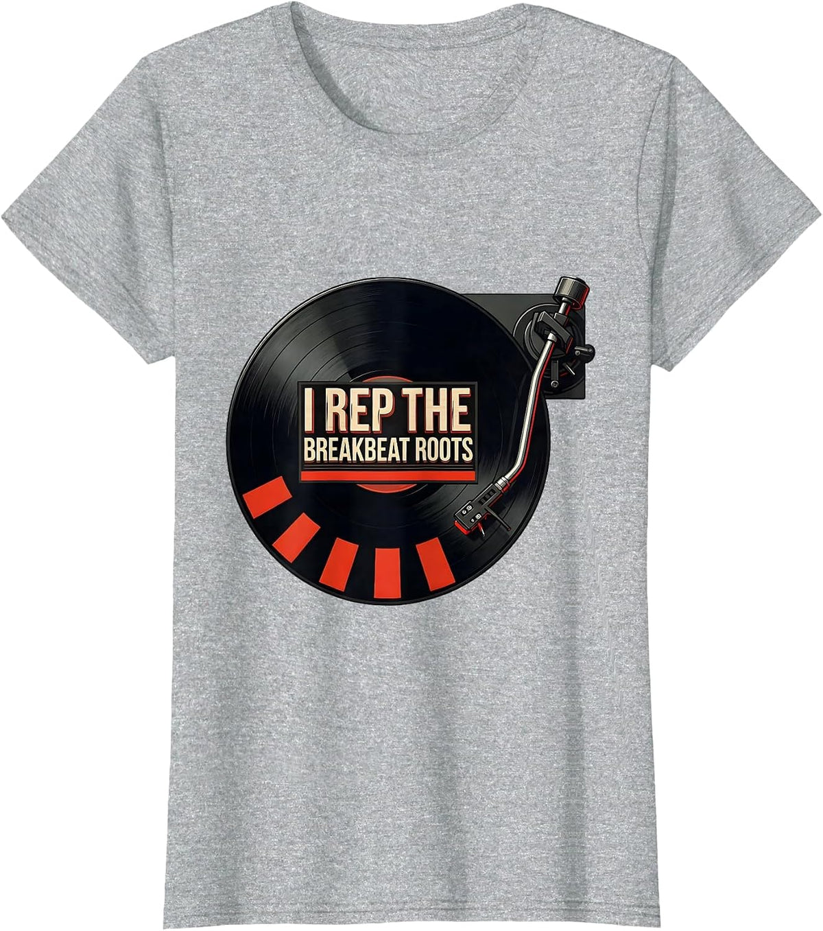 I Rep The Breakbeat Roots Urban Nostalgic Hip Hop Rap T-Shirt - Heather Grey