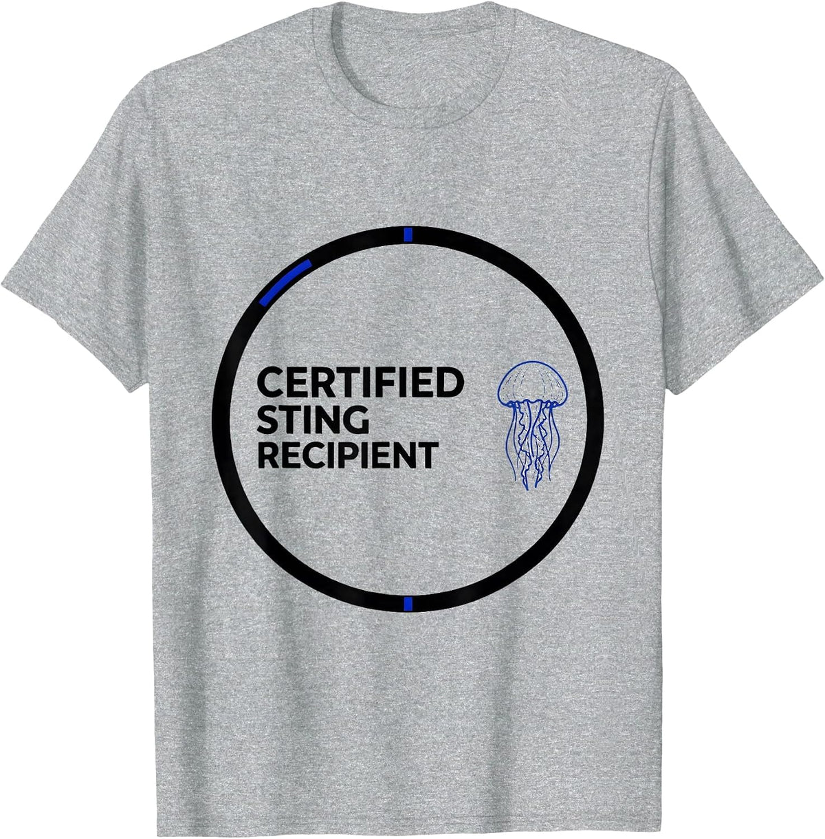 Men's Certified Sting Recipient Funny Jellyfish Ocean Animal Lover T-Shirt - Heather Grey