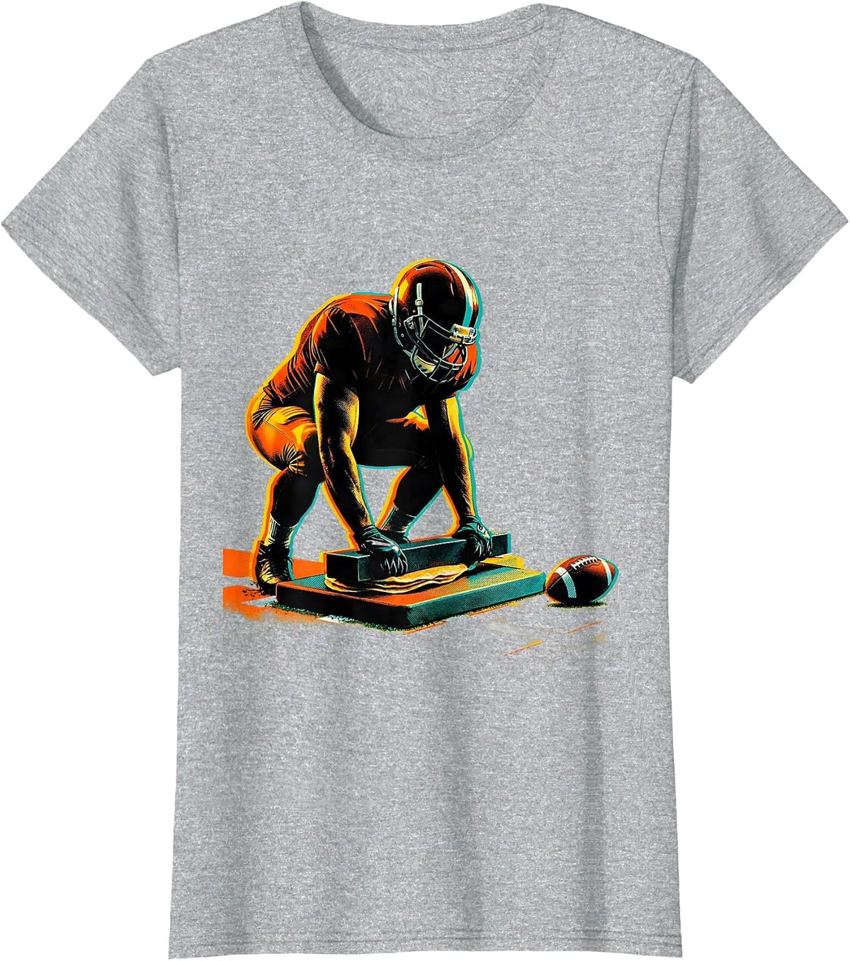 Women's Lineman Press Flat Pad Football Humor T-Shirt - Heather Grey