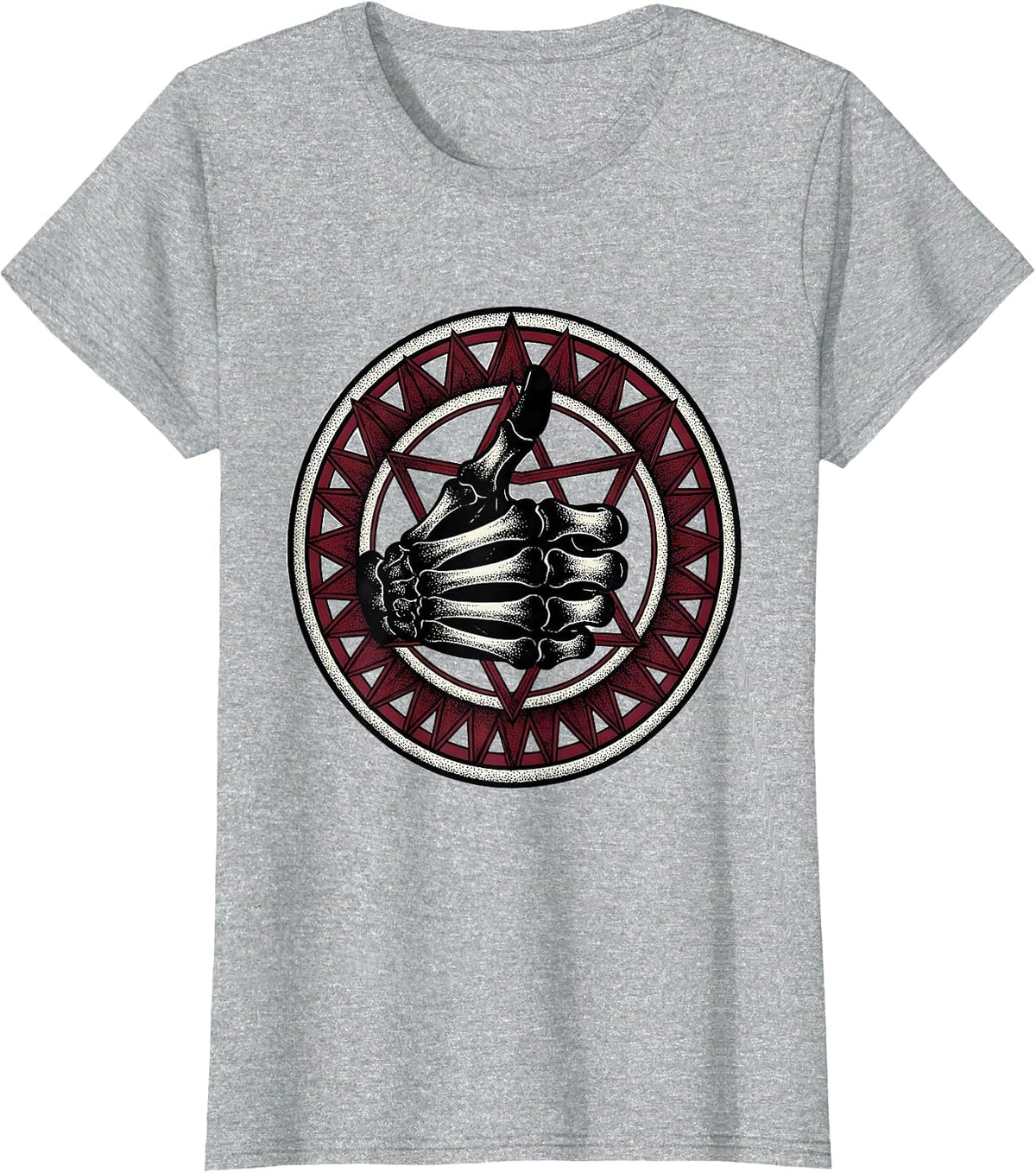 Women's Skeleton Hand Thumbs Up Radiology Graphic T-Shirt - Heather Grey