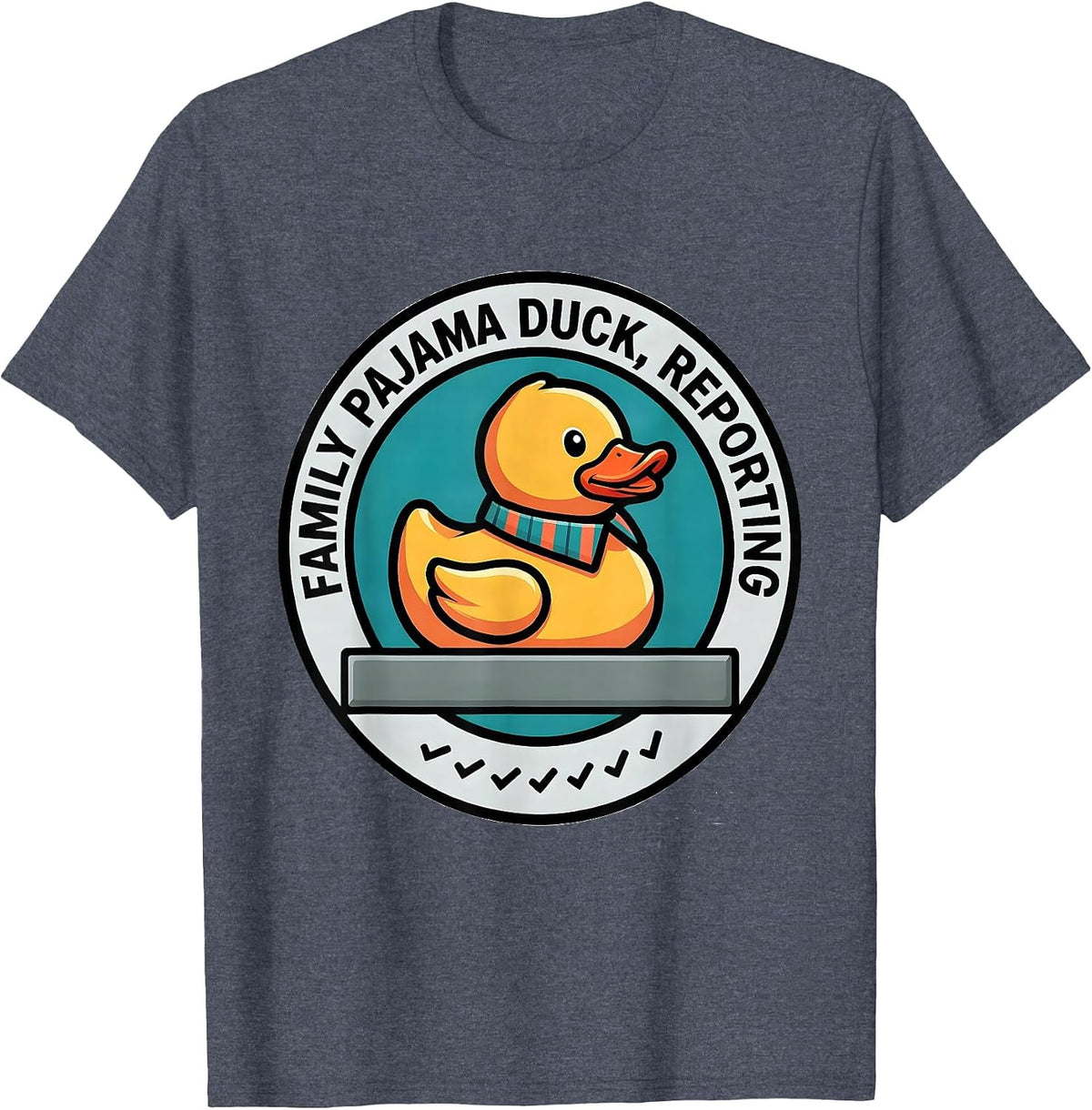 Family Pajama Duck Reporting Funny Duck Lover Christmas T-Shirt - Heather Blue