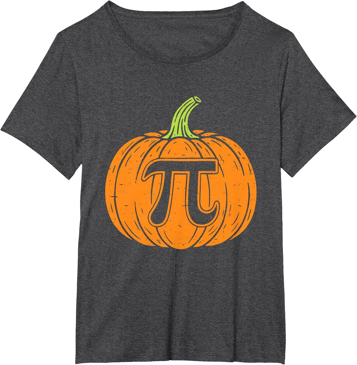 Pumpkin Pi Symbol Funny Math Nerd Spooky Halloween Pi Day T-Shirt - Dark Heather Grey