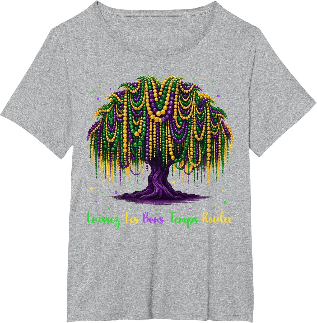 Mardi Gras Bead Tree Carnival New Orleans for Women Men Kid T-Shirt - Heather Grey