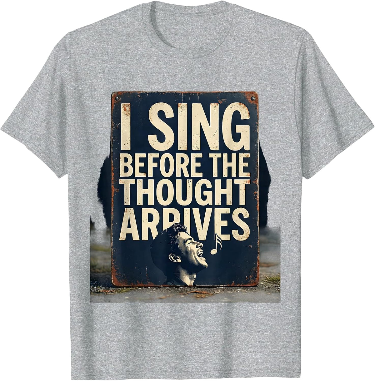 Men's I Sing Before The Thought Arrives Vintage Choir Singer T-Shirt - Heather Grey