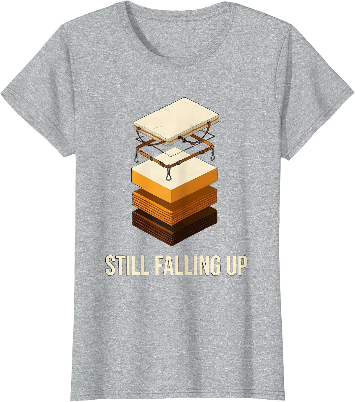 Women's Still Falling Up Funny Rock Climbing Bouldering Climber Gift T-Shirt - Heather Grey