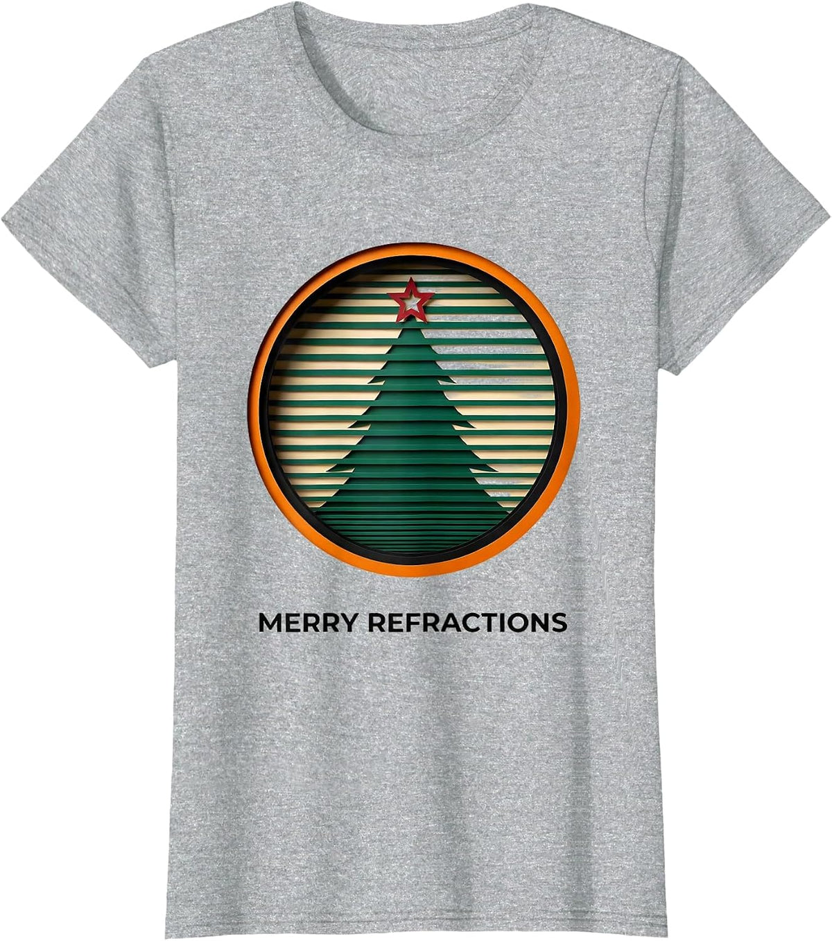 Women's Merry Refractions Editorial Conceptual Optometrist Christmas T-Shirt - Heather Grey