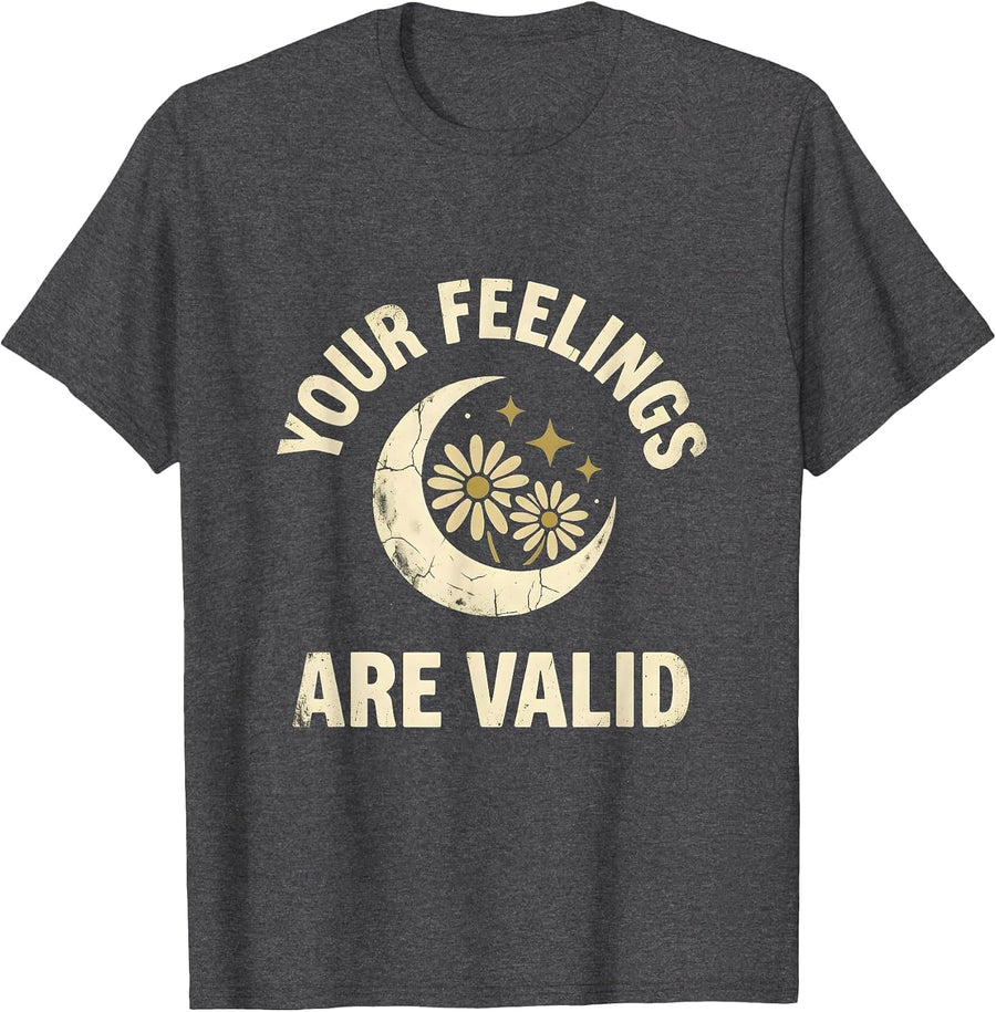 Men's Your Feelings Are Valid School Counselor Design T-Shirt - Dark Heather Grey