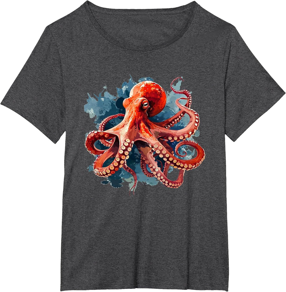 Cool Big red Octopus Costume for Squid Lovers T-Shirt - Dark Heather Grey