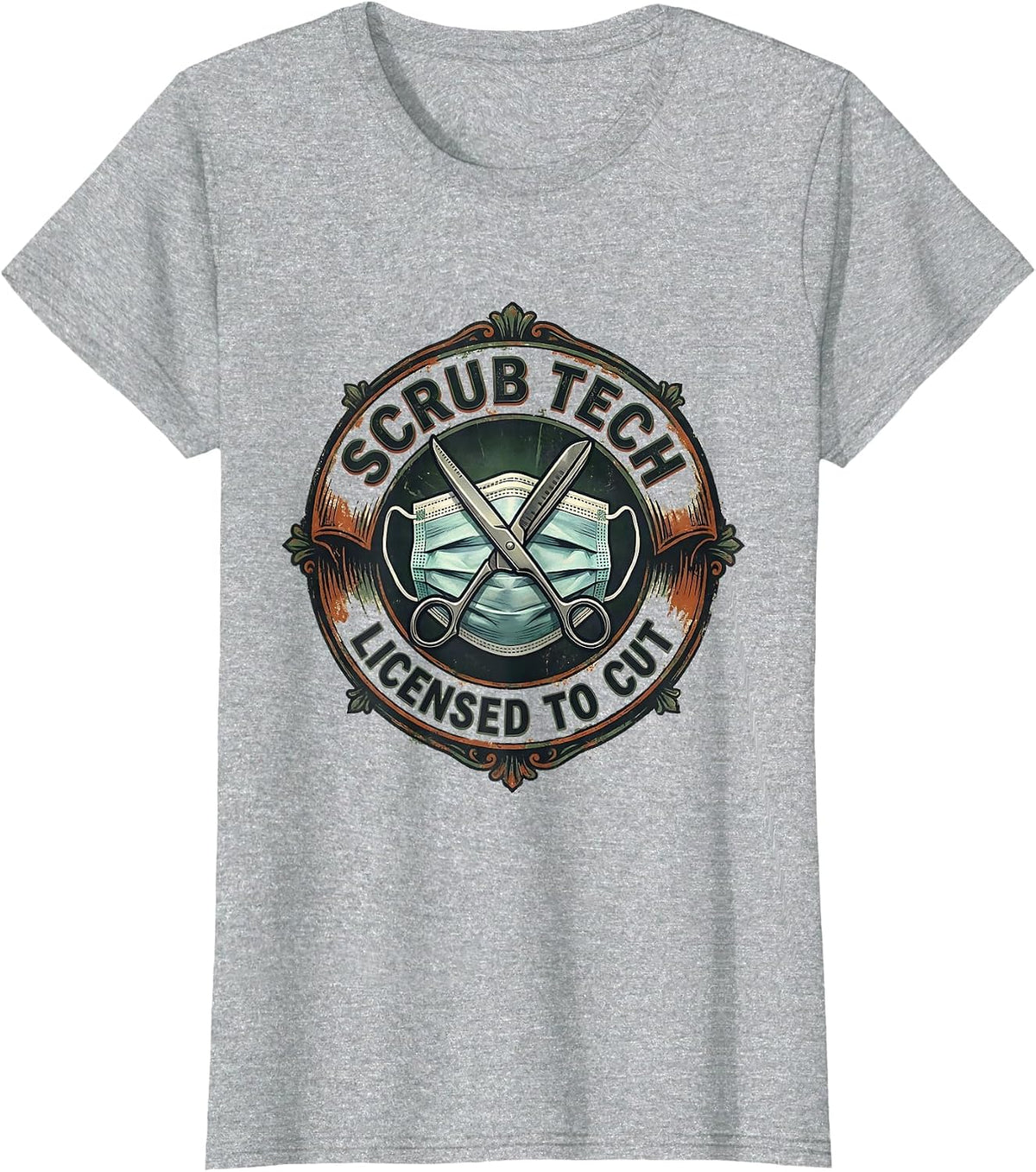 Women's Scrub Tech Licensed To Cut Vintage Surgical Technologist T-Shirt - Heather Grey