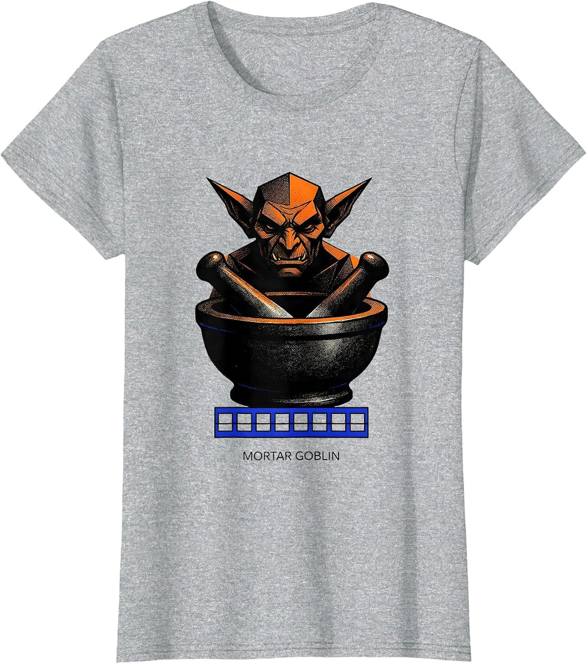 Women's Mortar Goblin Geometric Pharmacy Halloween Pharmacist Tech T-Shirt - Heather Grey