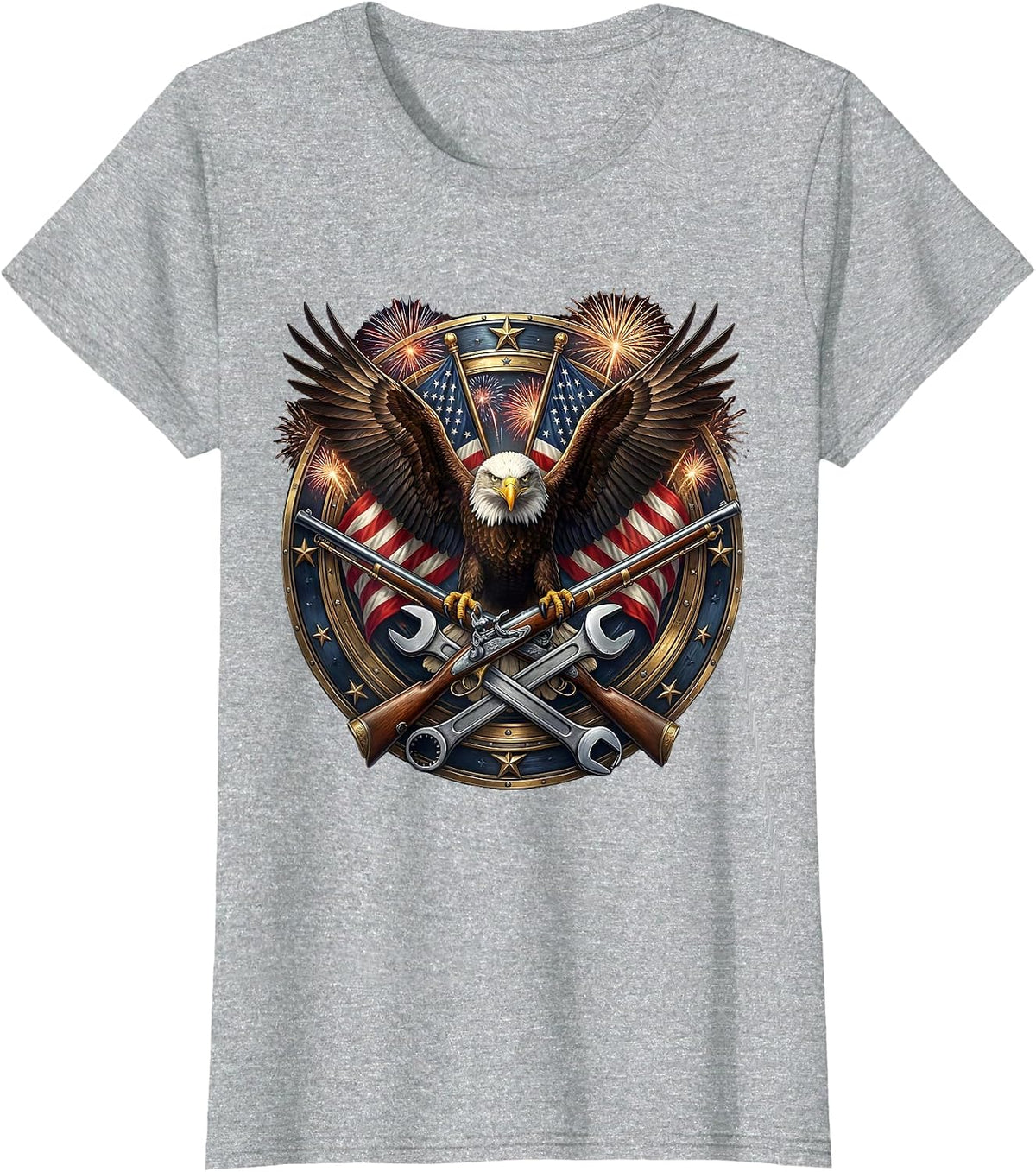 Valley Forge Automotive Musket and Wrench Graphic T-Shirt - Heather Grey