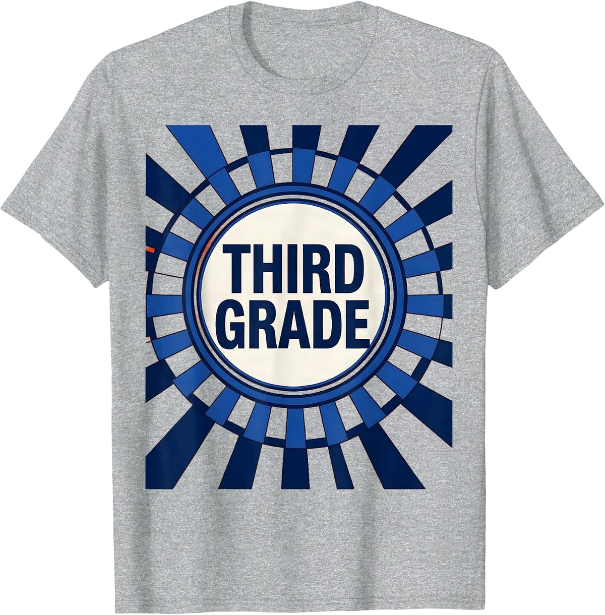 Men's Third Grade Geometric Retro Checkered Girl Teacher Back T-Shirt - Heather Grey