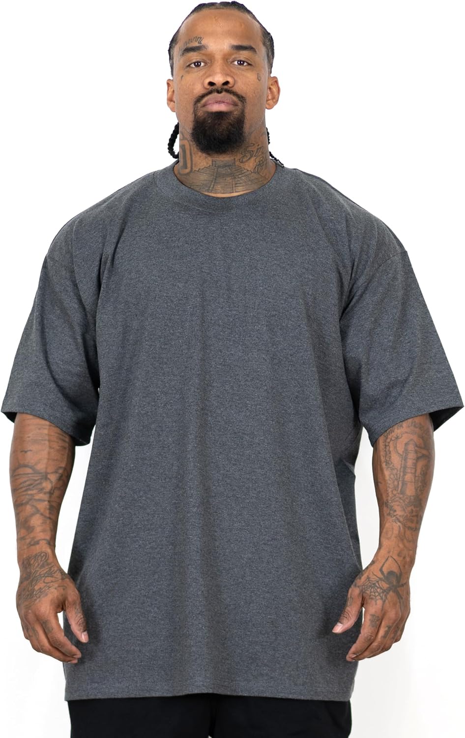 FB County Heavy Hard T-Shirt, Thick Cotton, Crew Neck - Charcoal