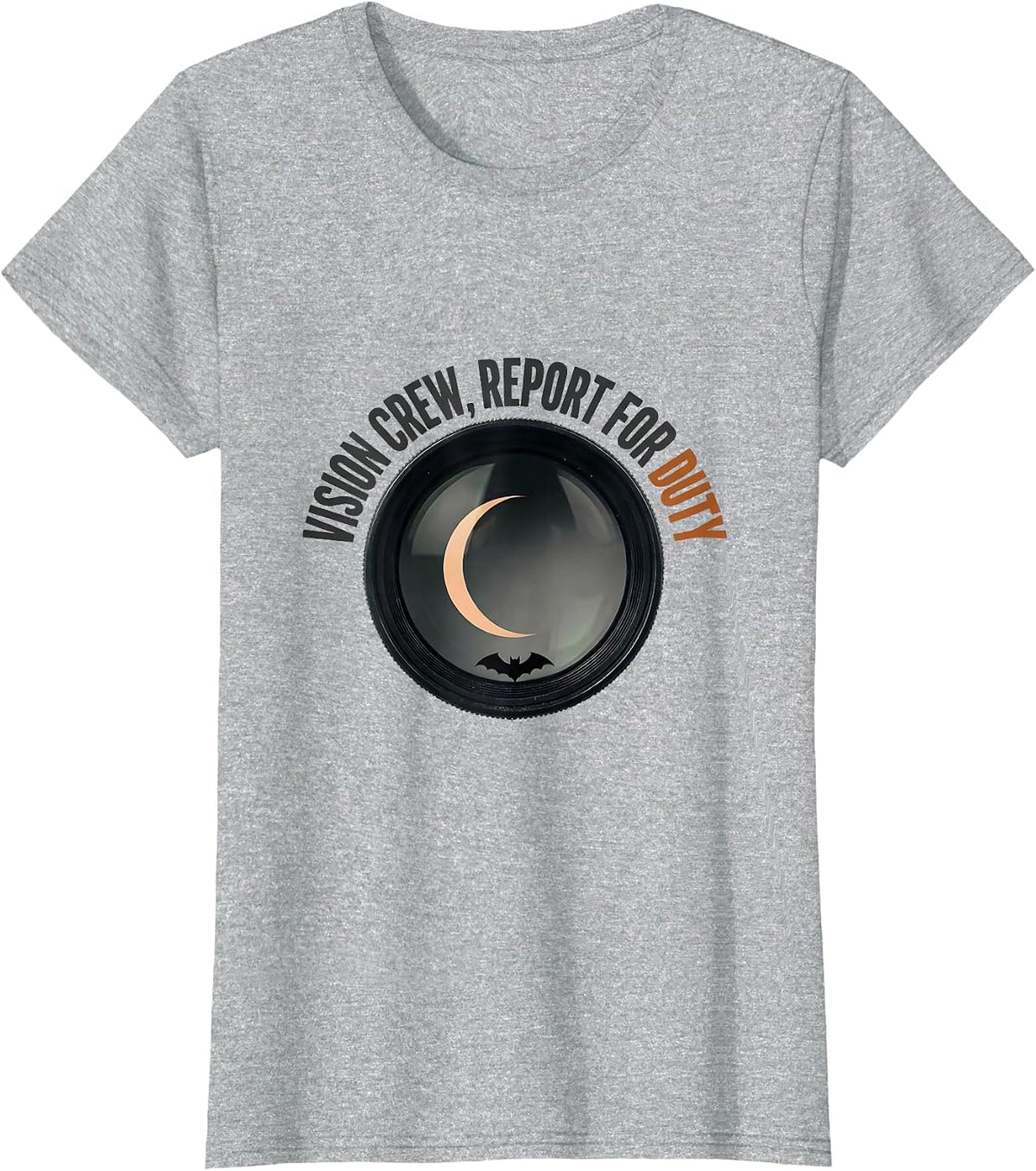 Women's Vision Crew Report for Duty Minimalist Halloween Optometrist T-Shirt - Heather Grey