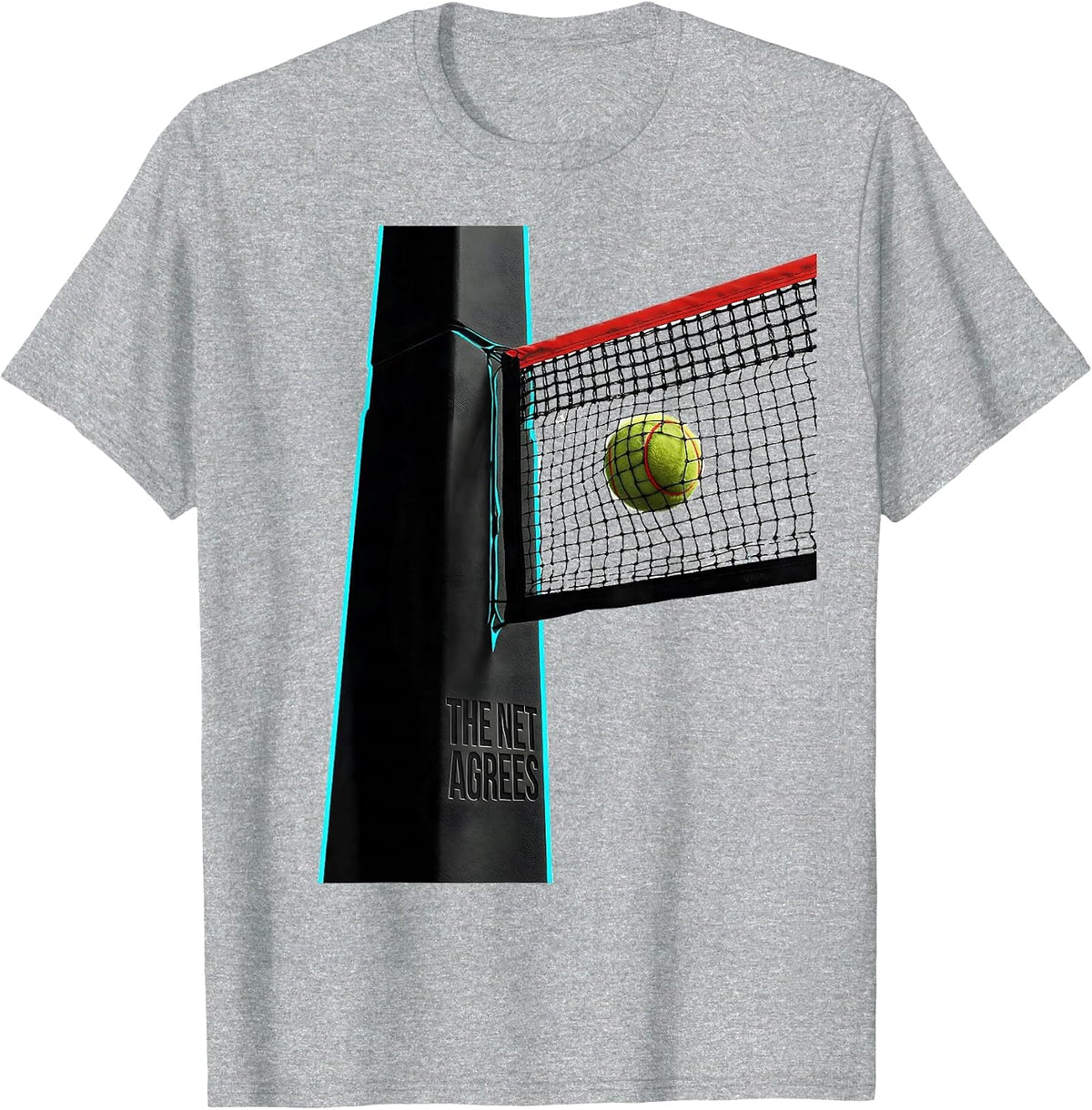 Men's The Net Agrees Funny Tennis Player Humor Sport Lover Gift T-Shirt - Heather Grey