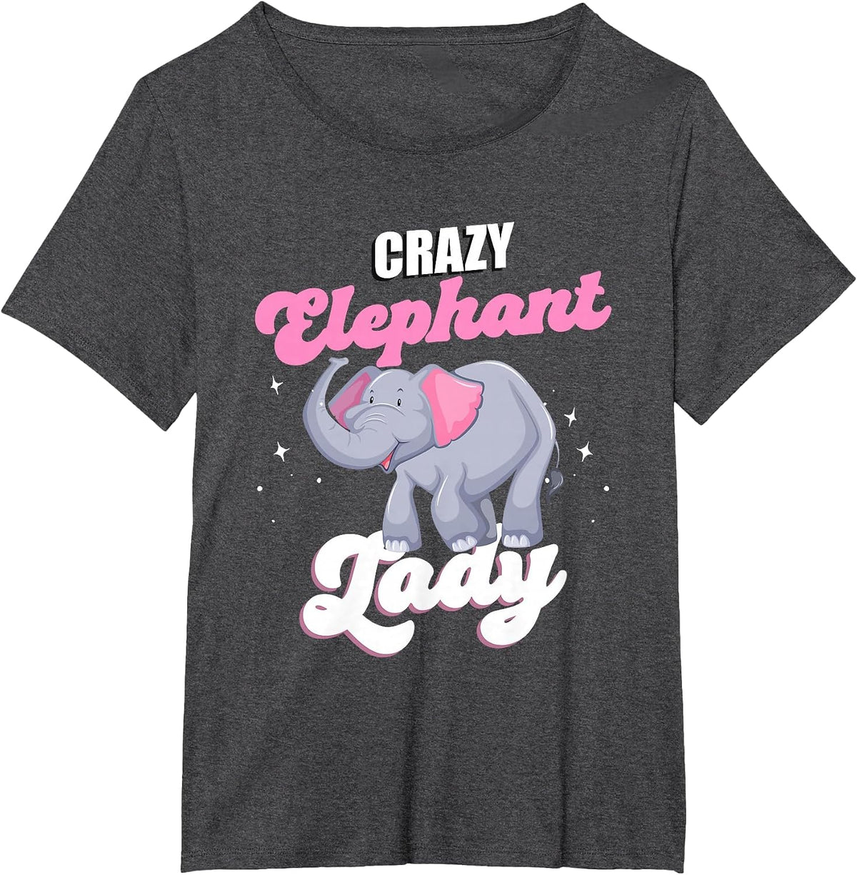 Elephant Animals - Crazy Elephant Lady T-Shirt - Dark Heather Grey