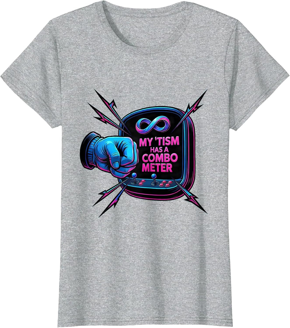 My 'Tism Has A Combo Meter Funny Autistic ADHD Meme Humor T-Shirt - Heather Grey