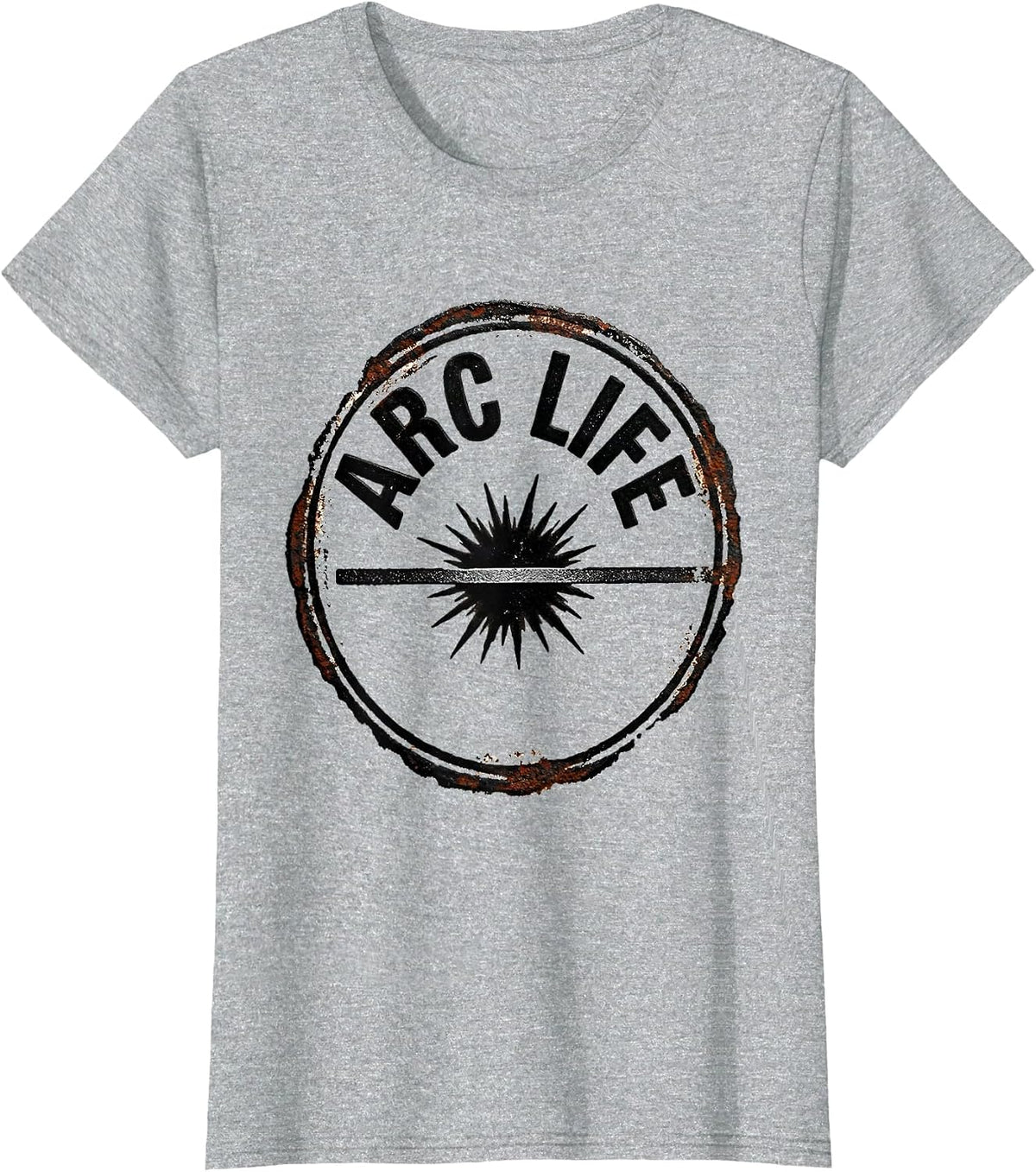 Women's Arc Life Rubber Stamp Welder Blue Collar Tradesperson Pride T-Shirt - Heather Grey