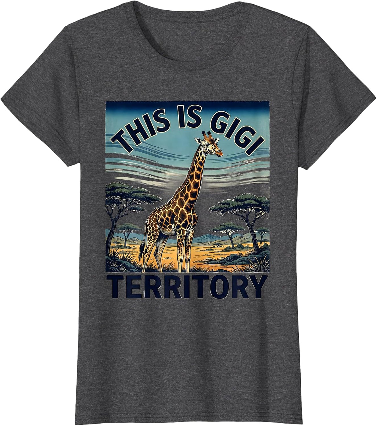 Women's This Is Gigi Territory Proud Grandma Design T-Shirt - Dark Heather Grey