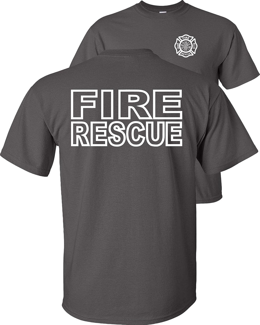 Fire Rescue T-Shirt-Charcoal-3x - As Pictured