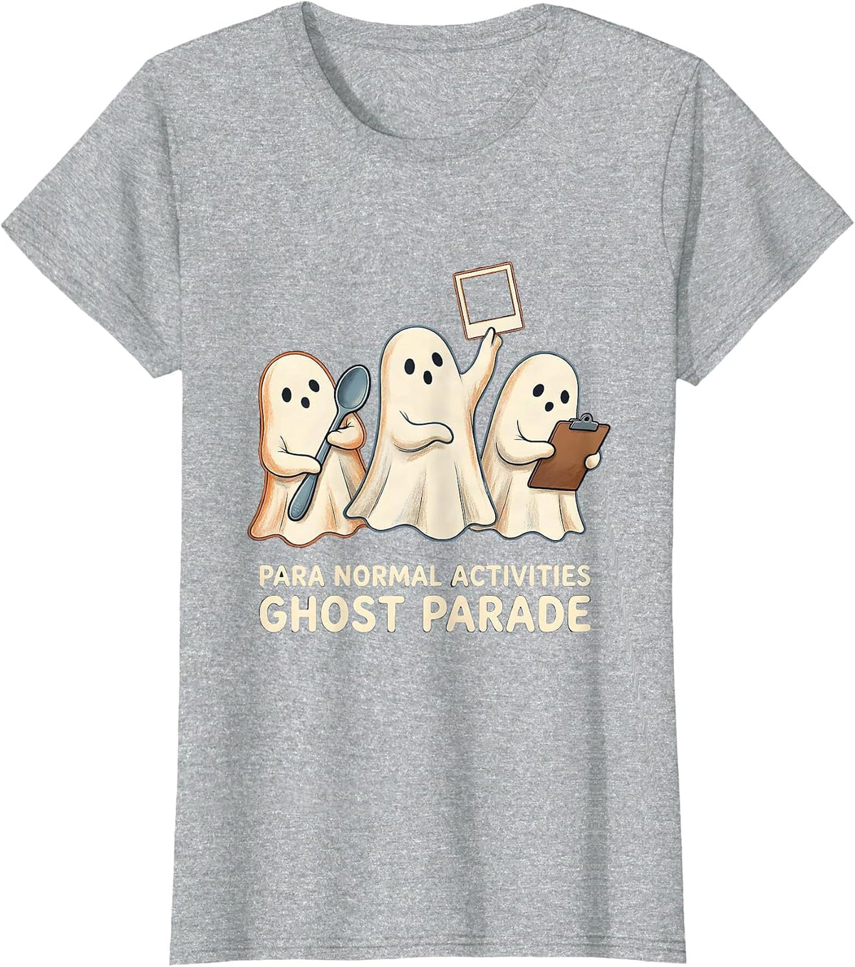 Women's Para Normal Activities Ghost Parade SPED Teacher Halloween T-Shirt - Heather Grey