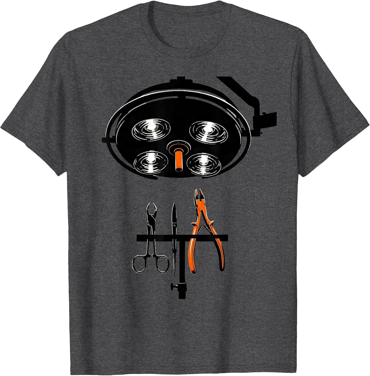 Brutalist Surgical Light Scrub Tech Occupational Pride T-Shirt - Dark Heather Grey