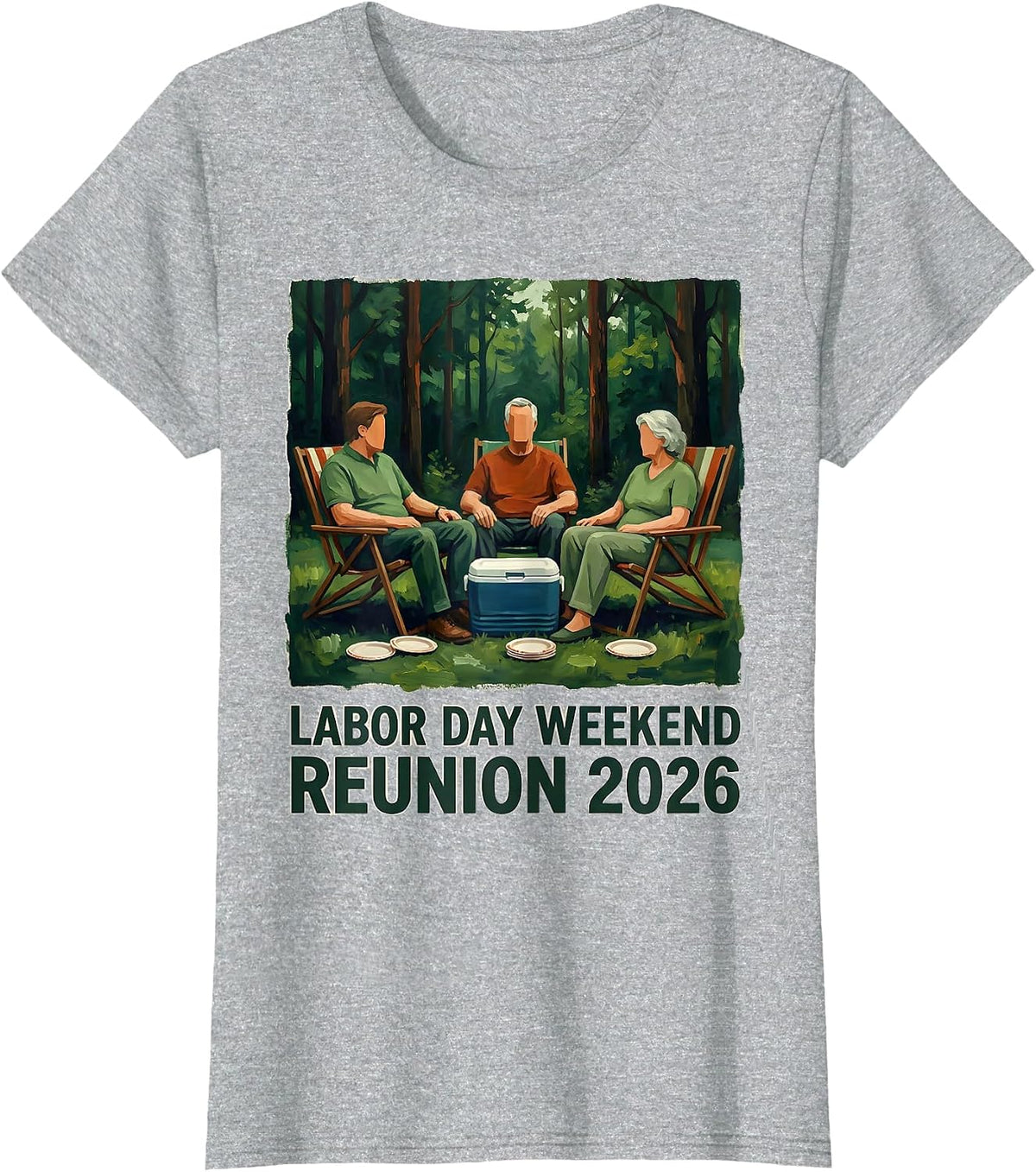 Labor Day Weekend Reunion 2026 Family Matching Group T-Shirt - Heather Grey