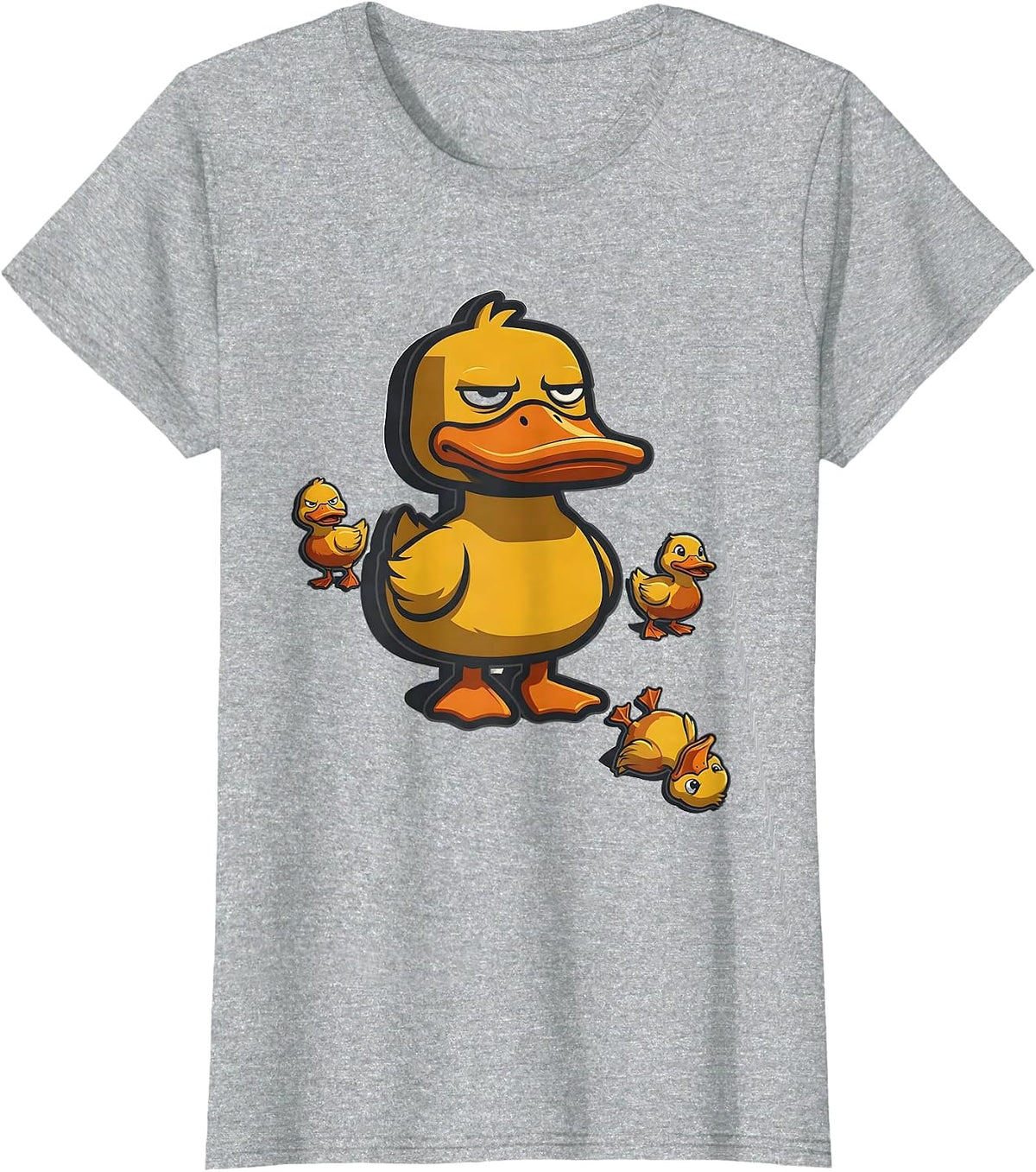 Women's Unimpressed Duck Mascot Funny Novelty Gift for Duck Lovers T-Shirt - Heather Grey
