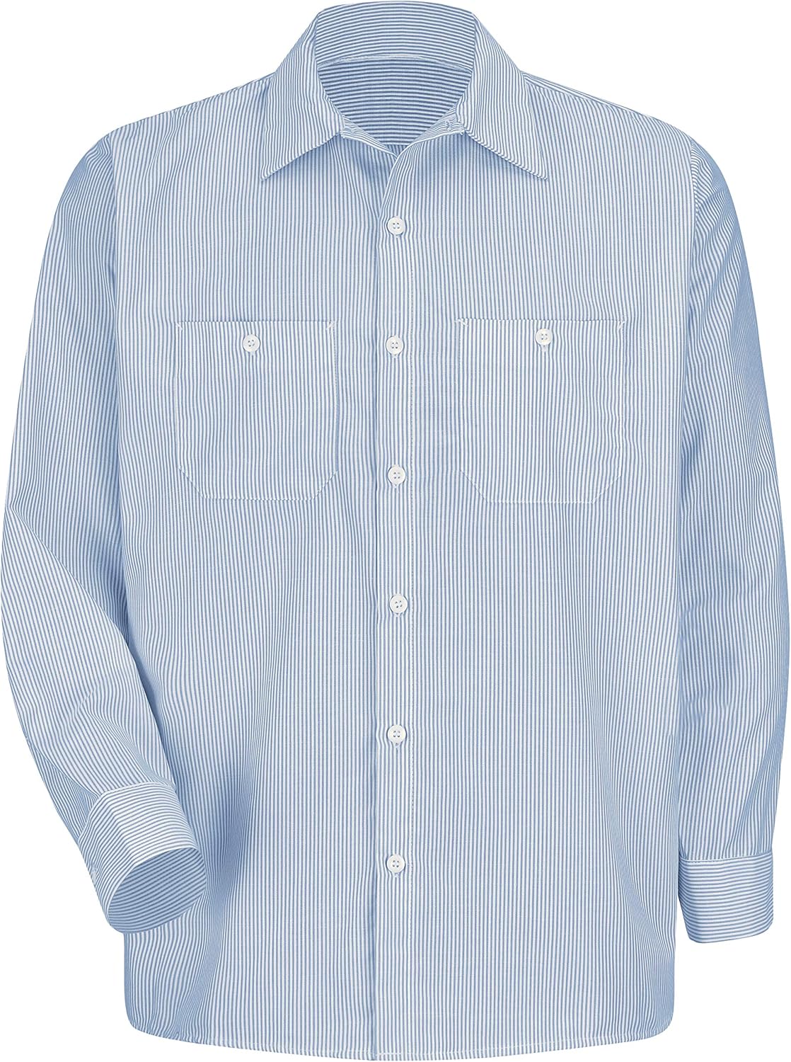 Red Kap Men's RK Industrial Stripe Long Sleeve Work Shirt - Blue\/White Stripe