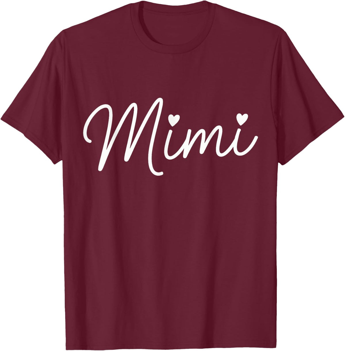 Mimi Shirts for Grandma Heart Script Tees T Shirts Women Gift - Burgundy