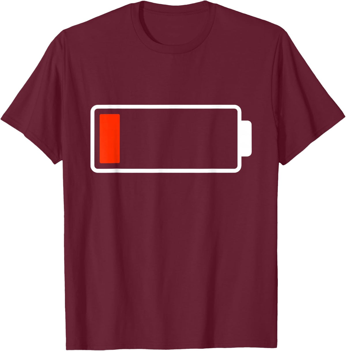 Low Battery T-Shirt - Burgundy