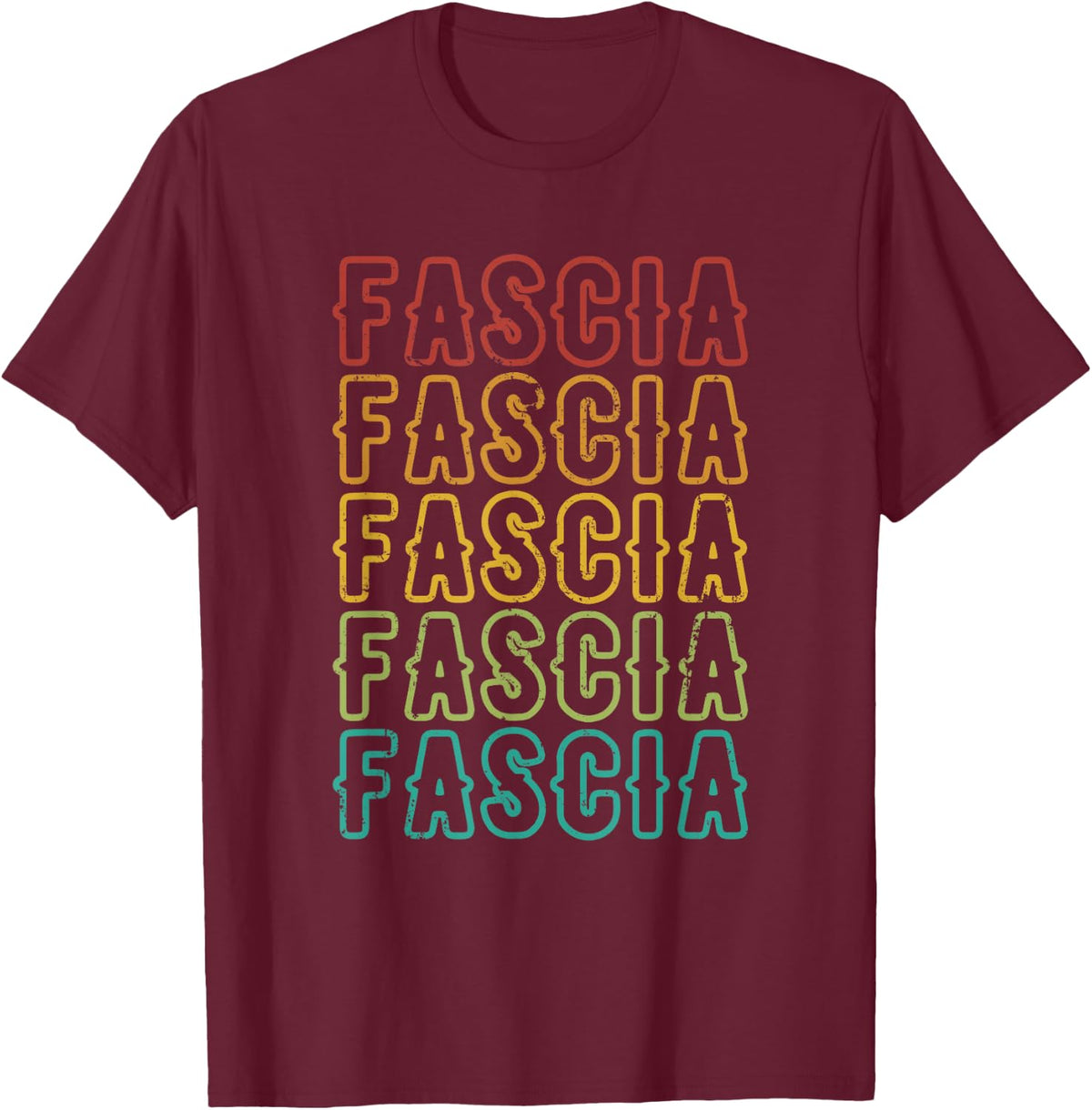 Vintage Fascia Artwork, Funny Massage Therapist T-Shirt - Burgundy
